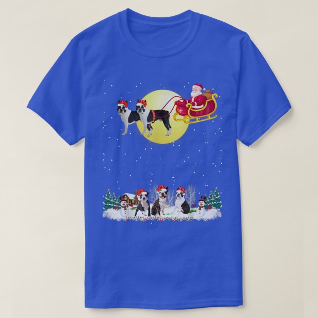 Camiseta Navidades de la luz de los renos de los perros de  (Diseño del anverso)