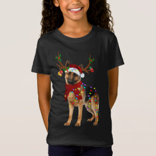 Camiseta Navidades de la luz de reno de pastor de Santa Ale
