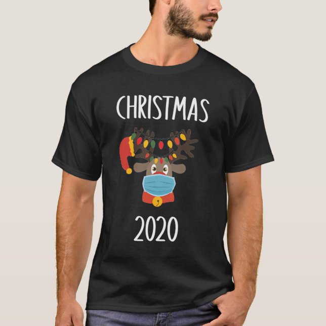 Camiseta Navidades de la máscara de la cara de ciervo de co (Anverso)