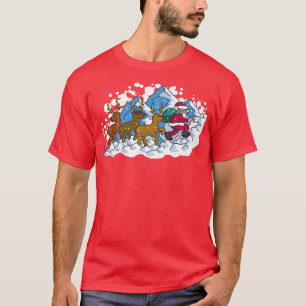 Camiseta Navidades de la nieve de la nariz roja de reno San
