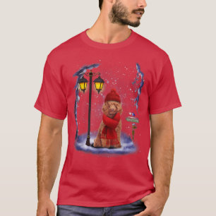 Camiseta Navidades de la nieve de Poodle Santa encienden pi