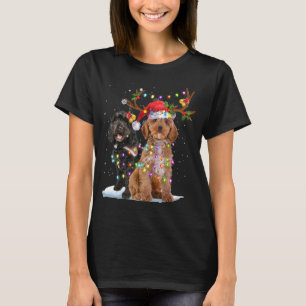 Camiseta Navidades de la Noche Cockapoo Reindeer Santa Hat