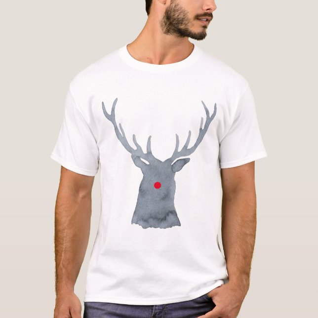 Camiseta Navidades de la silueta de ciervos de Rudolph (Anverso)