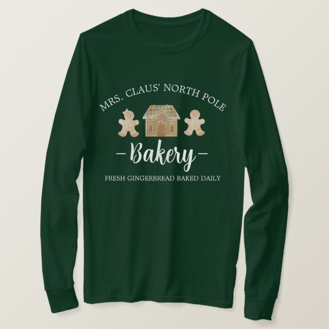 Camiseta Navidades de la Sra. Claus North Pole Gingerbread (Anverso del diseño)