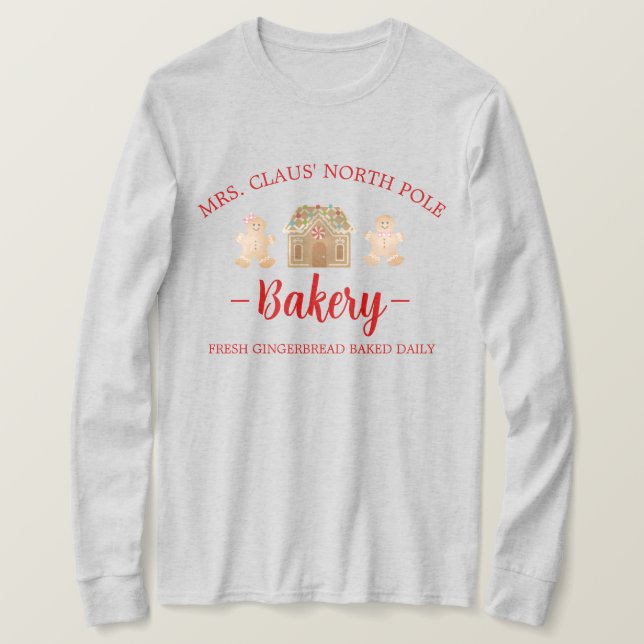 Camiseta Navidades de la Sra. Claus North Pole Gingerbread (Anverso del diseño)