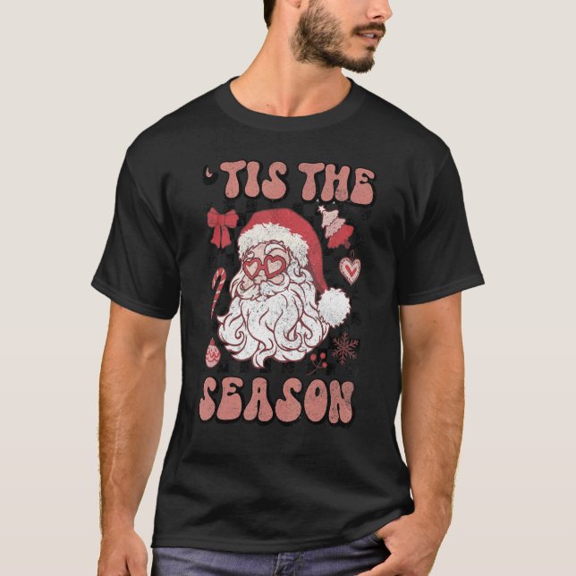Camiseta Navidades de la temporada cute Santa Xmas Groovy F (Anverso)