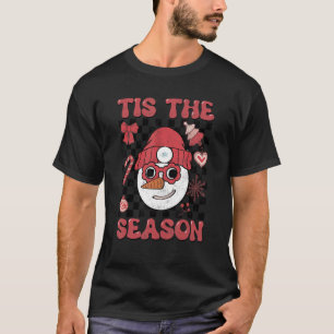 Camiseta Navidades De La Temporada Cute Snowman Retro Groov