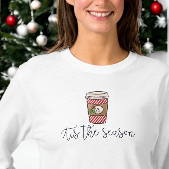 Camiseta Navidades de la temporada Monograma café Mistletoe (Subido por el creador)
