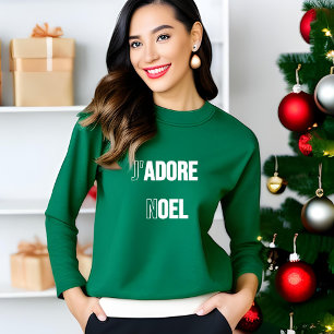 Camiseta Navidades de la tipografía moderna J'adore Noel Lo