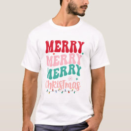 Camiseta Navidades de la tipografía retro navideña