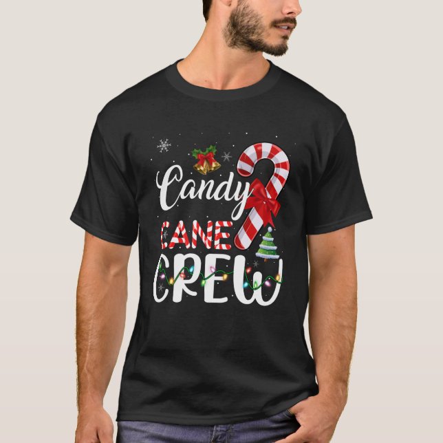 Camiseta Navidades de la tripulación de Candy Cane iluminan (Anverso)