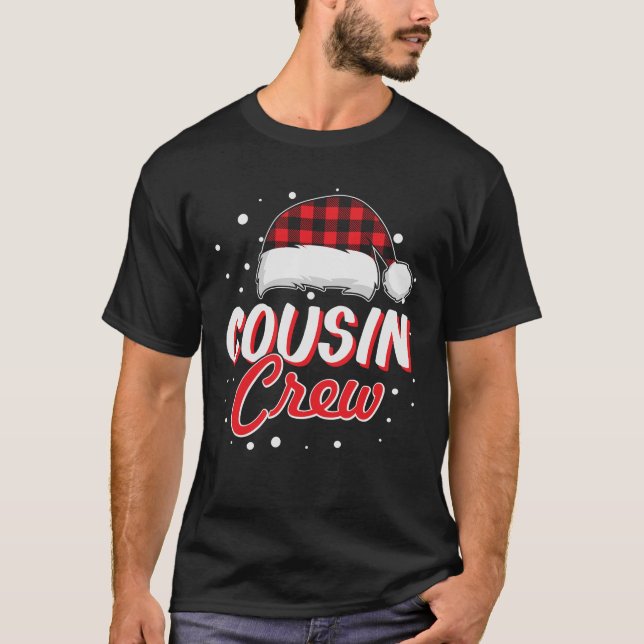 Camiseta Navidades de la Tripulación de Primos Red Plaid Sa (Anverso)