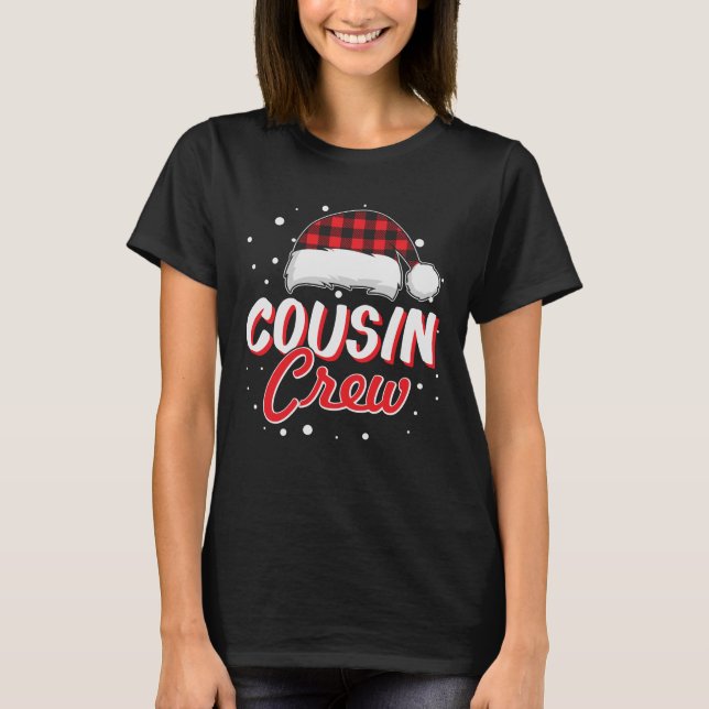 Camiseta Navidades de la Tripulación de Primos Red Plaid Sa (Anverso)