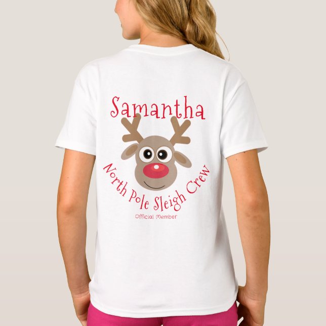 Camiseta Navidades de la tripulación de Reindeer North Pole (Reverso)