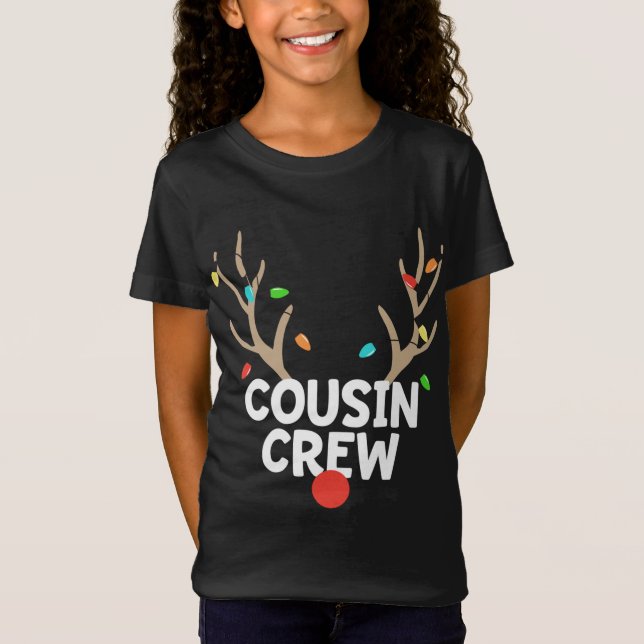 Camiseta Navidades de la tripulación de un primo de reno Pa (Anverso)