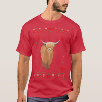 Camiseta Navidades de la vaca de Highland