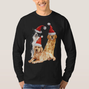 Camiseta Navidades de Labrador Border Collie Golden Retriev