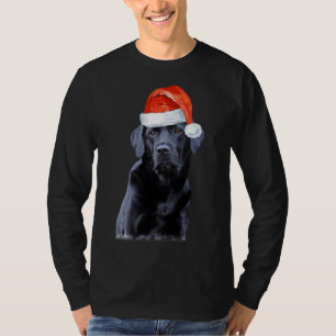 Camiseta Navidades de Labrador Negro adoran a perro de Sant