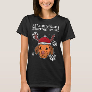 Camiseta Navidades de Labrador Retirever Santa Chica