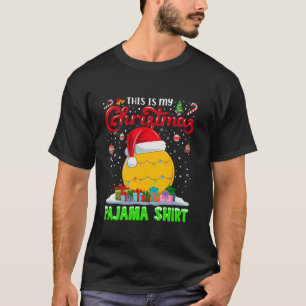 Camiseta Navidades de Lacrosse Ball Santa Hat alumbran a di