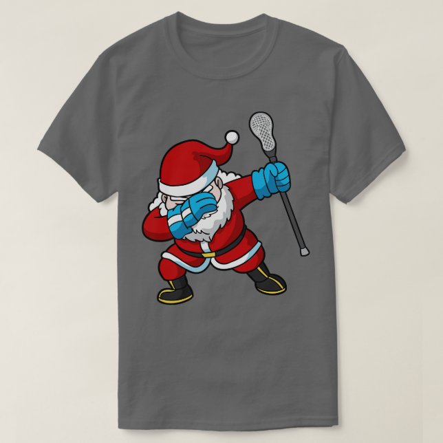 Camiseta Navidades de Lacrosse Lax Dabbing Santa Claus (Diseño del anverso)