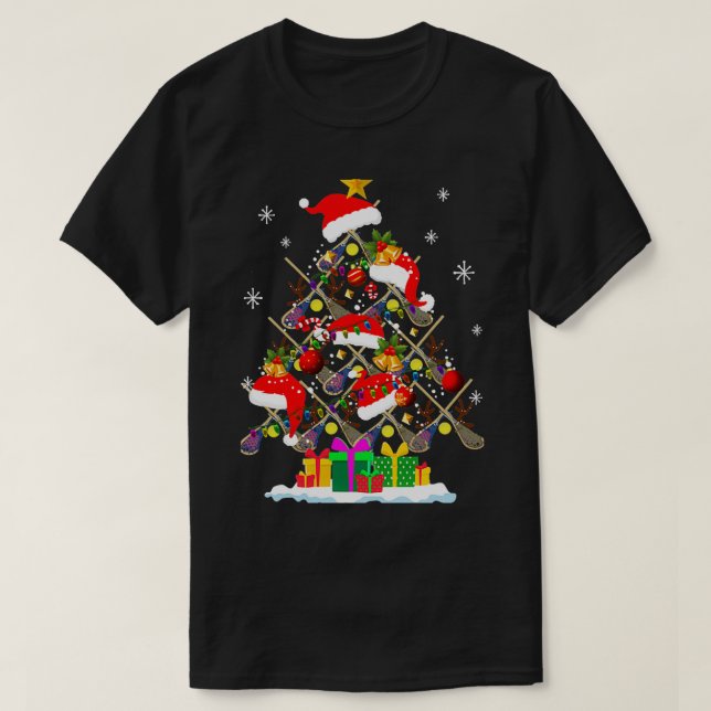 Camiseta Navidades de Lacrosse Santa Hat Pajama Xmas Sports (Diseño del anverso)