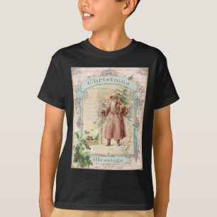 Camiseta Navidades de las aves rosadas del victoriano Santa
