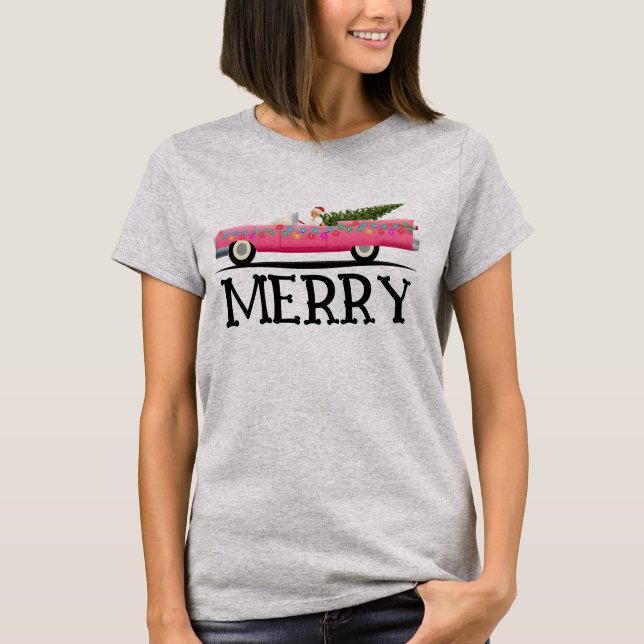Camiseta Navidades DE LAS MUJERES DE CADDY CLÁSICAS PINK (Anverso)