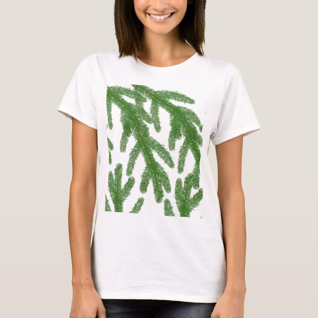 Camiseta Navidades de las ramas de árbol de aves T-Shirt (Anverso)