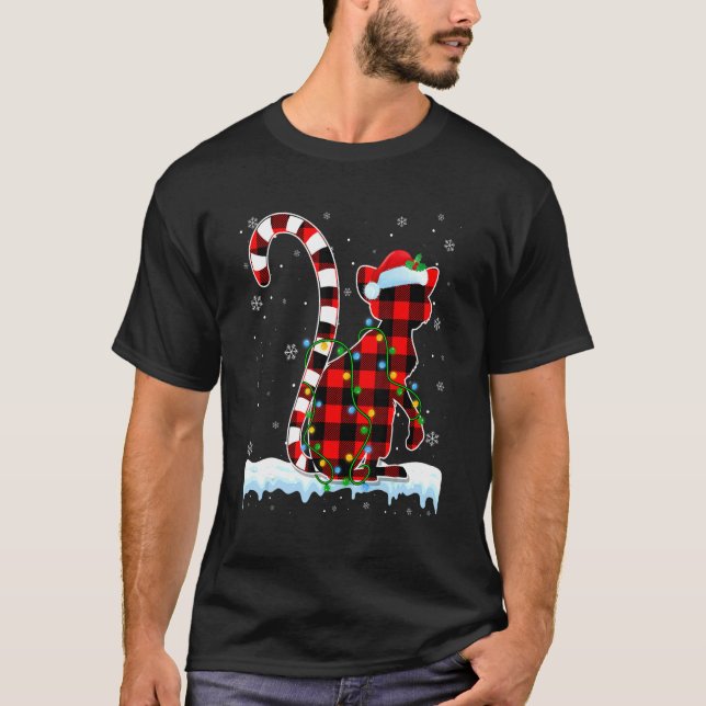Camiseta Navidades de Lemur Santa Hat Cute Animales Luz de  (Anverso)