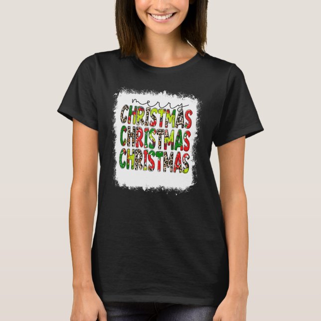Camiseta Navidades de Leopardo apilados de Navidad con mora (Anverso)