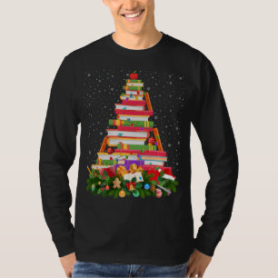 Camiseta Navidades de libros bibliotecarios de Santa Hat il
