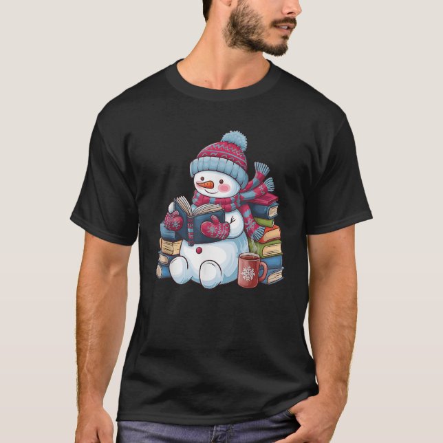 Camiseta Navidades de libros de lectura de Snowman (Anverso)