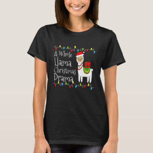Camiseta Navidades De Llama Cute A Entero Drama Alpaca Sant