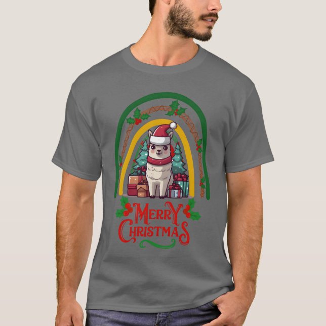 Camiseta Navidades de Llama divertidos (Anverso)