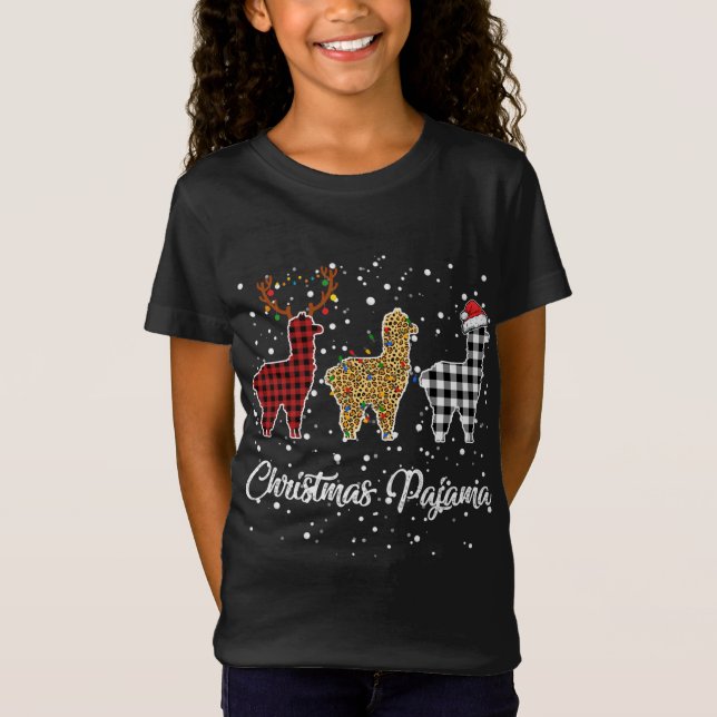 Camiseta Navidades De Llama Ki Cute Impresión De Leopardo P (Anverso)
