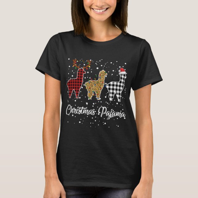 Camiseta Navidades De Llama Ki Cute Impresión De Leopardo P (Anverso)