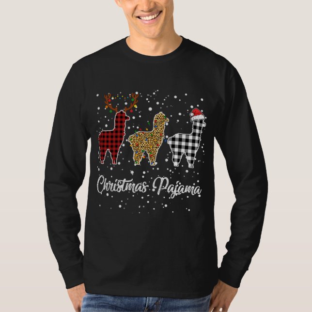 Camiseta Navidades De Llama Ki Cute Impresión De Leopardo P (Anverso)