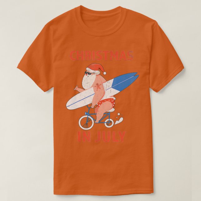 Camiseta Navidades de Longboard Santa en julio (Diseño del anverso)