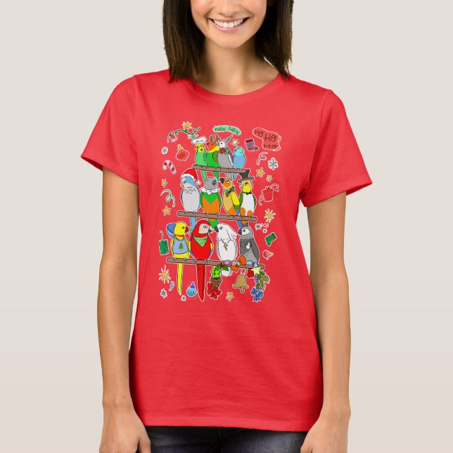 Camiseta Navidades de loros Holly Jolly (Anverso)
