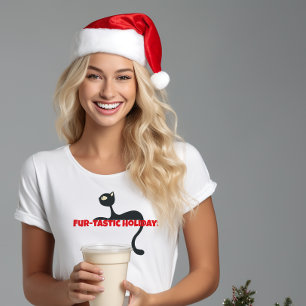 Camiseta Navidades de los amantes del gato negro graciosa c