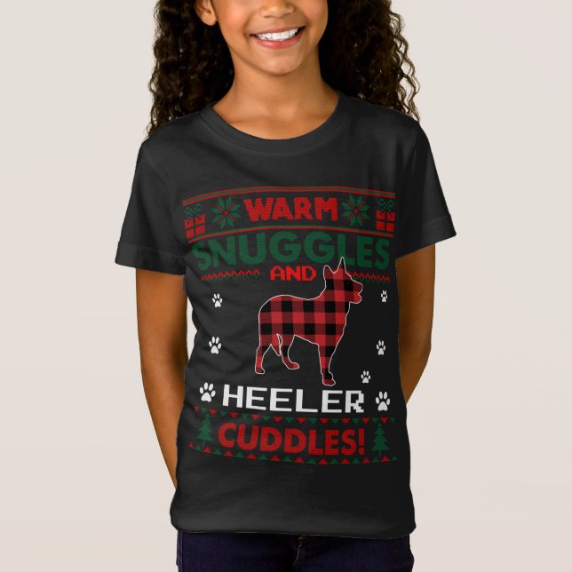 Camiseta Navidades de los amantes del perro de Heeler Pajam (Anverso)