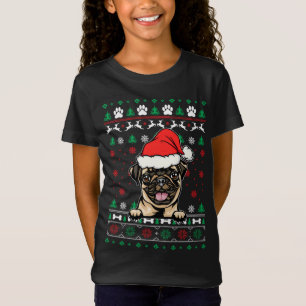 Camiseta Navidades de los amantes del perro de pug Navidade