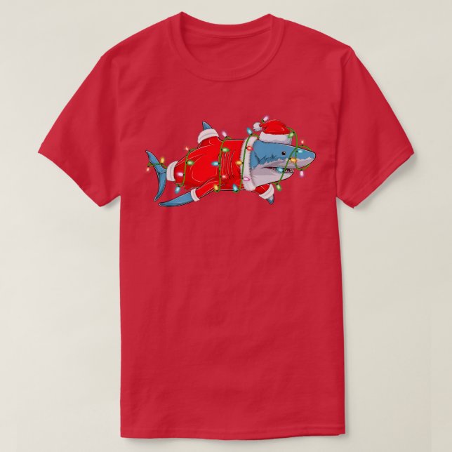 Camiseta Navidades de los amantes del pescado de tiburón al (Diseño del anverso)