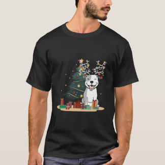 Camiseta Navidades de los árboles de Pitbull Mascota Dog Lo