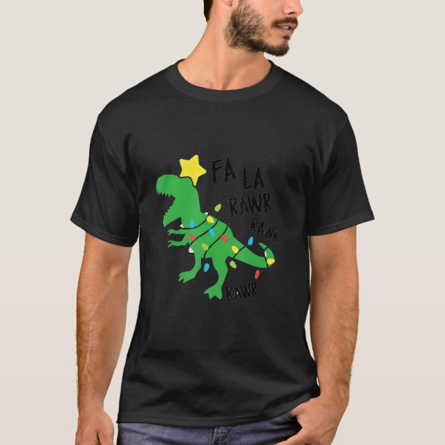 Camiseta Navidades de los dinosaurios de Fa Ra Rawr Santa R (Anverso)