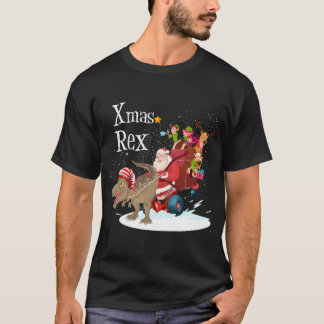 Camiseta Navidades de los dinosaurios de Santa Rie Rex