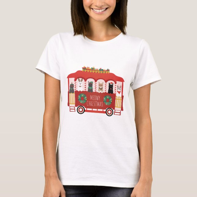 Camiseta Navidades de los gatos Trolly Meowy (Anverso)