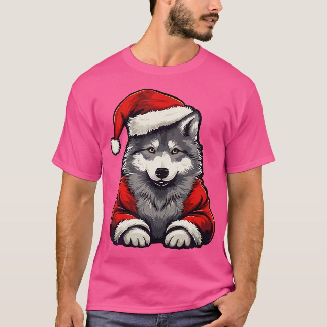 Camiseta Navidades de los Lobos Cables Santa Hat Wolves Xma (Anverso)