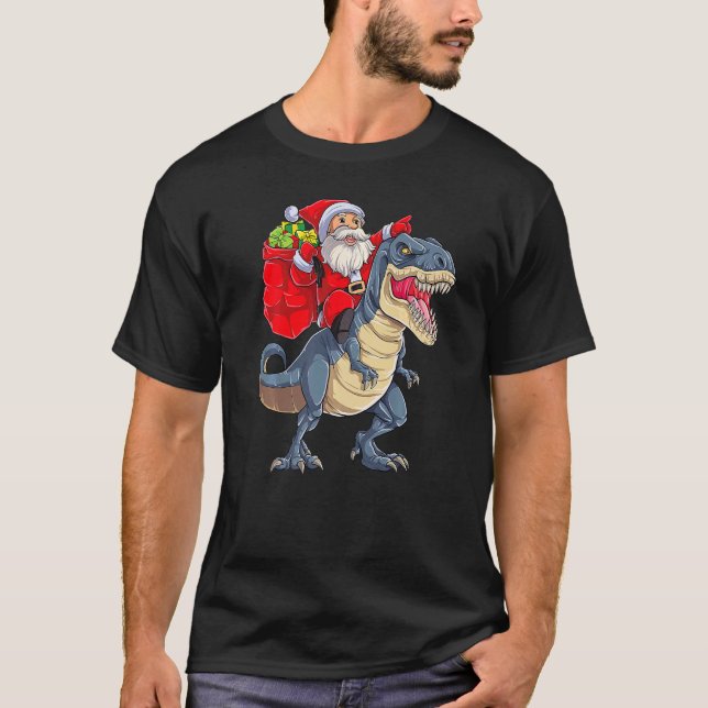 Camiseta Navidades de los rex de los dinosaurios de Santa R (Anverso)